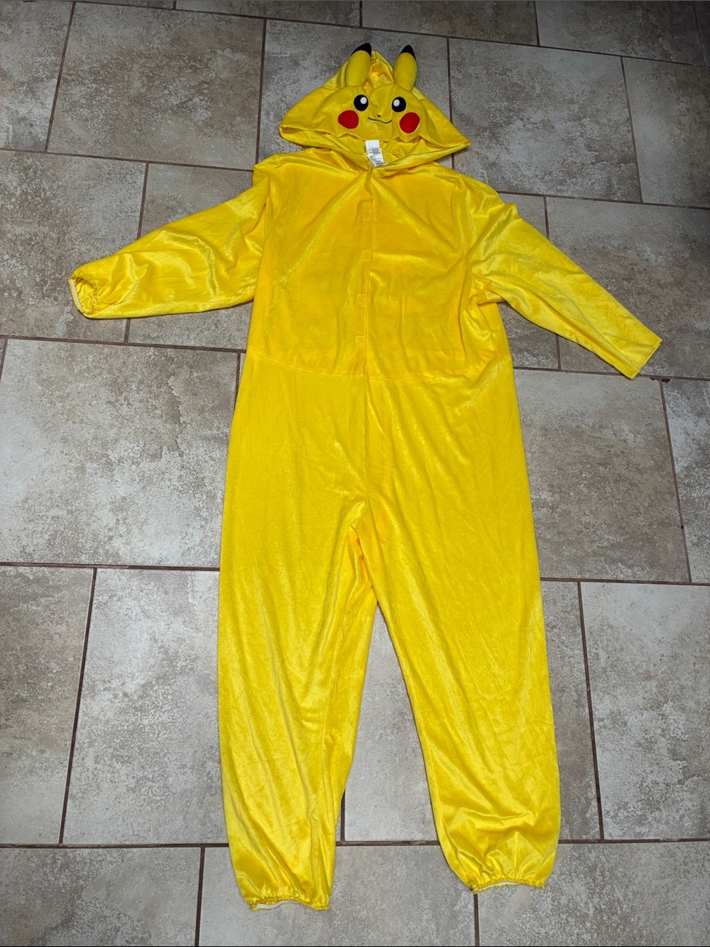 Pokemon Yellow Pikachu Hooded Onesie with Red Cheeks